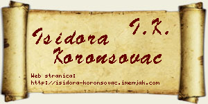 Isidora Koronsovac vizit kartica